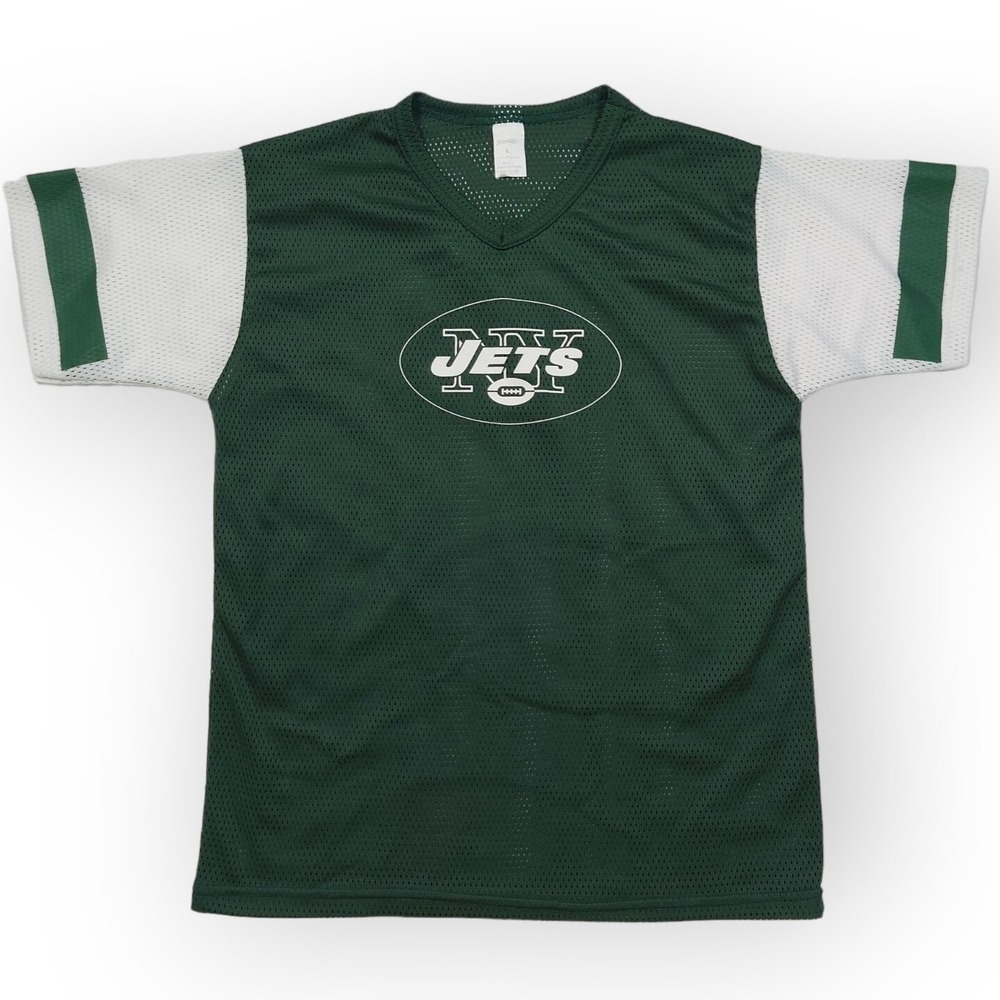 Vintage 80s 90s New York Jets Mesh Jersey Youth Large Franklin Green NFL